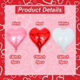 thumbnail image 2 of Globos de aluminio con forma de corazón enrollados de 18 pulgadas para el Día de San Valentín (15), 2 of 7