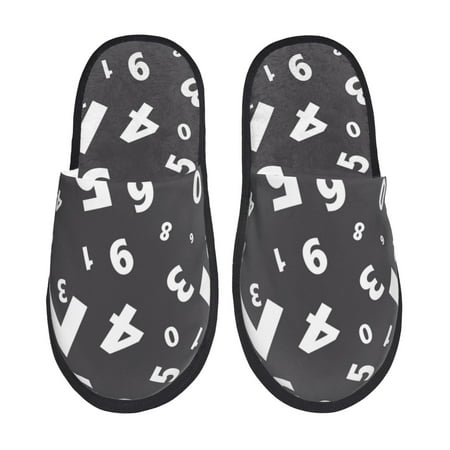 

Slippers for Women black math number Womens Slippers Fuzzy Winter House Shoes Soft Anti-Skid Slippers Indoor and Outdoor