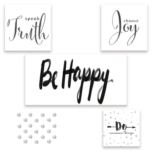 Assortiment Artissimo Designs White Sale - Soyez heureux! Formats mélangés - 17W x 13.25H x 2.8D