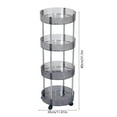 thumbnail image 3 of 4-Tier Round Rolling Storage Cart, Transparent Plastic Shelf for Kitchen Bathroom Living Room, Multi-Layer Organizer with Wheels, Portable Trolley for Comprehensive Home Organization, 3 of 6