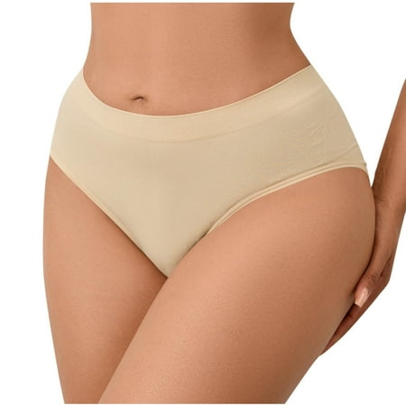 Ashirexll Womens Underwear Plus Size Solid Color Removable Hip Pads Fake Hip with Sponge Waist Pad Panties for Women Beige 4XL