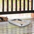 thumbnail image 4 of Milisten Cat Litter Box Open Cat Litter Holder Stainless Steel Litter Box Kitten Litter Pan, 4 of 6