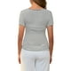 thumbnail image 3 of INSPIRAR CHIC Blusa de Maternidad para Mujeres con Fruncidos, Cuello en V Cruzado, Estilo Faux Wrap, Manga Corta, T-Shirt, Talla XX-Large, Negra y Rayas, 3 of 6