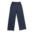 thumbnail image 4 of Dwellite Womens Dress Pants Business Casual Wide Leg Office Work Pants Stretchy Straight High Waisted Trousers Dark Blue L, 4 of 6