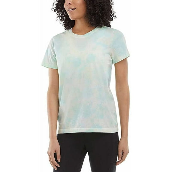 Danskin Womens Tie Dye Tee Shirt (Crystal Turquoise Combo, Small)