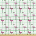 thumbnail image 2 of Ambesonne Flamingo Fabric by the Yard Upholstery, Minimal Exotic Birds Motif, 5 Yards, Pink and White, 2 of 5
