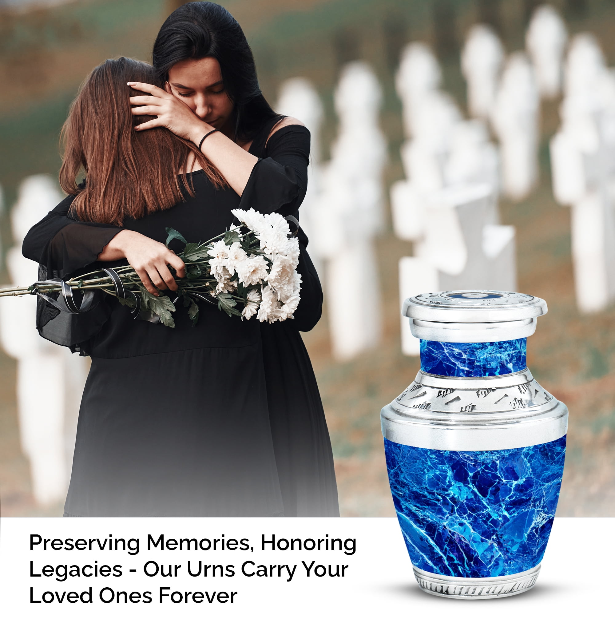 MUKTIVE Abstract Funeral Urn for Ashes for Women - Cremation Urn for Mom & Dad - Memorial Keepsake Urns for Adult Male - Mini Burial Urns for Human Ashes - 3 Inch