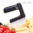 thumbnail image 6 of Crinkle Cutter Knife for Potatoes & Vegetables | Stainless Steel Wavy Slicer with Non-Slip Handle | 4.9"x3.7" Blade | Protective Cover | Easy Grip | Food Prep Tool for Fries, Carrots, Salad, Fruit |, 6 of 9
