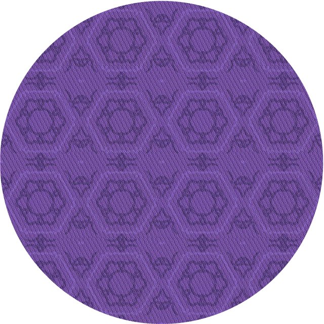 Ahgly Tapis Rond Lavable en Machine Intérieur Transitionnel Violet Améthyste Violet, 6 Pieds Rond