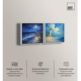 thumbnail image 2 of Textile Nature Indigo and Beige Pair Canvas Print Abstract Wall Art Set by Art Remedy, White Frame, 12 x 12, 2 of 6