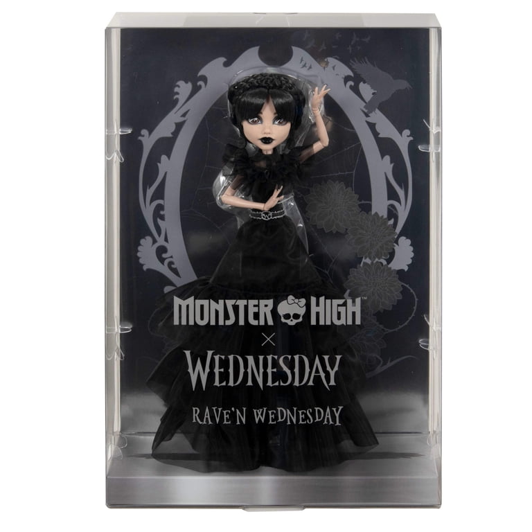 Monster High Rave'N Wednesday Collectible Doll, Black Gown photo 6