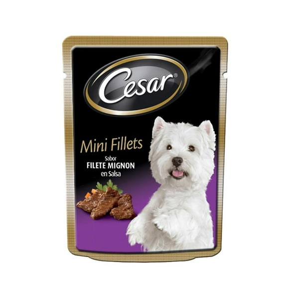Alimento para Perro César Mini Fillets Sabor Filete Mignon en su Jugo 75 g