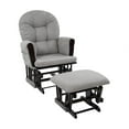 thumbnail image 3 of Brisbane Nursery Glider & Ottoman Set - Reclining Glider Rocker Chair for Breastfeeding, Maternity, & Comfort, White,Gray-Cushion Color:Dark Gray,Finish:Espresso, 3 of 9