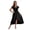 Black, variant on Women's Ruffled Surplice Tie Waist Midi Dress with Slit 100% Polyester Fabric Perfect for Parties and Everyday