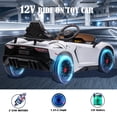 thumbnail image 2 of JoyWheels Lamborghini 12V Electric Ride on Car Toys with MP3,for Kids 3-6 Years,3mph,White, 2 of 10