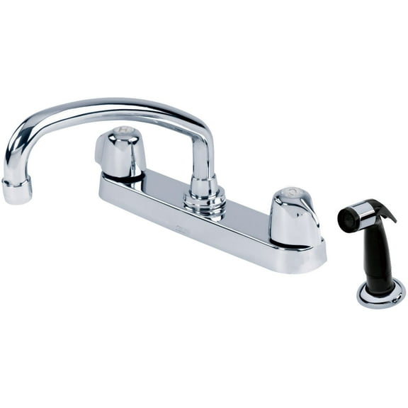 Gerber Classics Two Handle Kitchen Faucet w/ Side Spray, Mini Blade Handles, Chrome - 42-526
