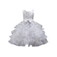 thumbnail image 2 of Bellella Filles Parti Robes Sans Manches Princesse Robe de Bal Robe Midi Crew Cou Kid Fille Blanc 110, 2 of 3