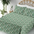 thumbnail image 3 of Ambesonne Abstract Fitted & Flat Sheet with Sham 3 Pcs Set, Swirly Stripes Surreal Art, Twin XL, Green Teal Pastel Green, 3 of 5