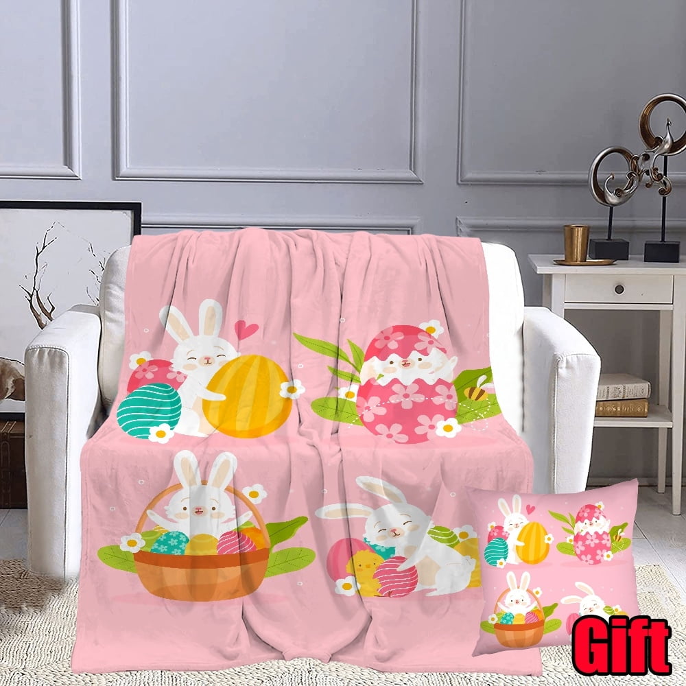 Dicasser Spring Flower Decor Blankets With Pillow Cover Cute
