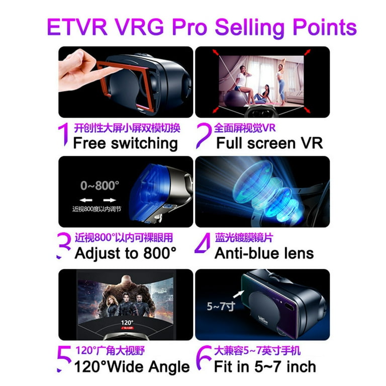 VR Headset with Remote Controller 3D VR Glasses Virtual Reality Glasses For 5 7 Smart Phone for IPhone Android Games Movies