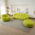 thumbnail image 4 of Sodrens 42.52" Bubble Couch,Modern Upholstered Mesh Fabric Lazy Floor Sofa,3D Honeycomb Shape Bubble Sofa Curved Couch for Living Room,Office,Apartment,No-Assembly(Fluorescent Green,Ottoman), 4 of 9