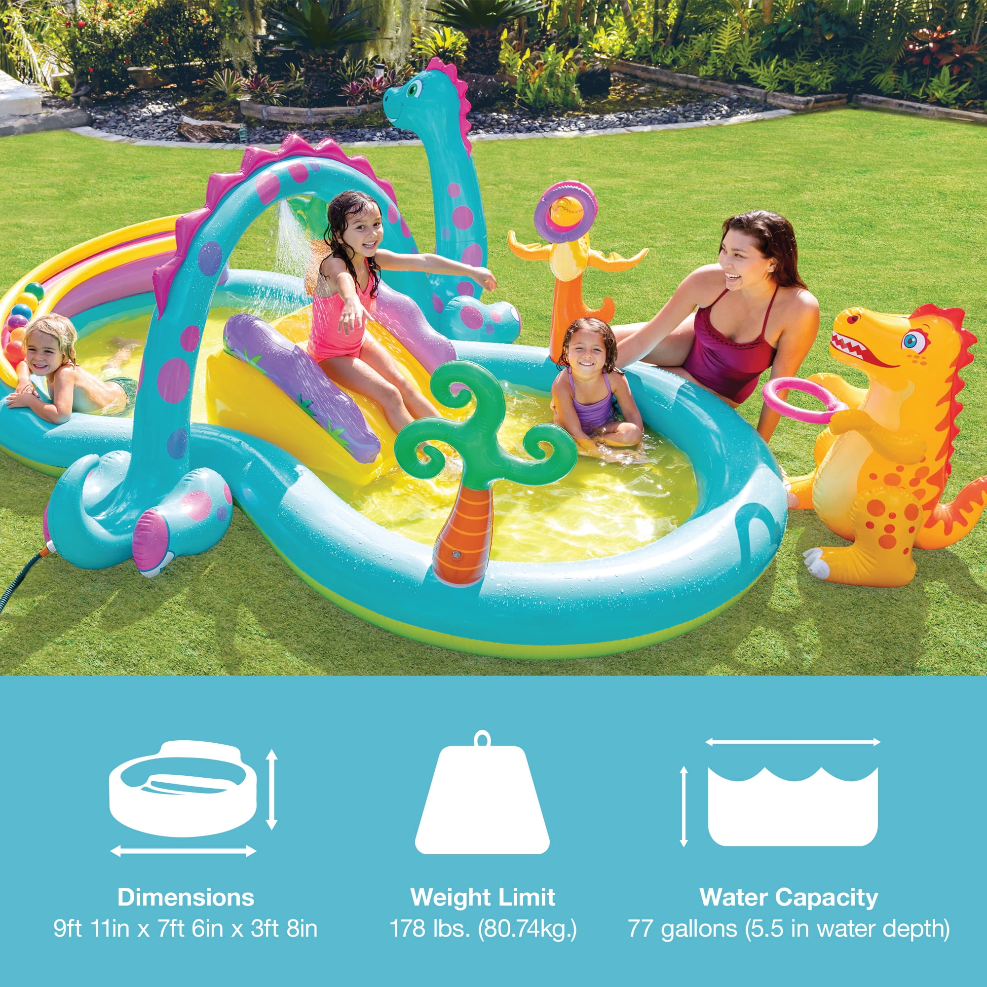 Intex Dinoland Kiddie Swimming Pool and Dinosaur Inflatable Swimming Pool
