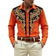 thumbnail image 1 of Camisetas de Navidad de Manga Larga de los Hombres de Moda Casual de Manga Larga Turndown Collar Blusa para Primavera Invierno Al Aire Libre Diario, 1 of 4