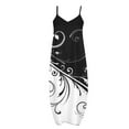 thumbnail image 5 of ICHUANYI Clearance Women's Fashion Sexy Vintage V Neck Sleeveless Printing Party Dresses(Black, M) ICHUANYI WER2023081008340, 5 of 5