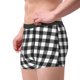 thumbnail image 2 of Balery Black White Plaid Calzoncillos bóxer para hombre, ropa interior de algodón suave y transpirable con cinturilla de nailon-Large, 2 of 5
