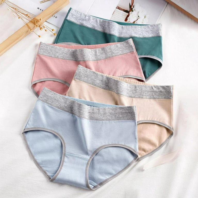 3-Pack Women's Cotton Panties Mid-Rise Underwear Ladies Soft