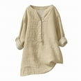 thumbnail image 2 of Womens Clothing Kelon 3/4 Length Sleeve Womens Tops V Neck 2026 Casual Summer Tshirt Fashion Beach Vacation Clothes, S, 2 of 4