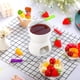 thumbnail image 5 of Mudder - Juego de 2 tazas de fondue de cerámica y 8 tenedores para derretir chocolate, queso, caldo o tapas en San Valentín, color blanco, 5 of 5