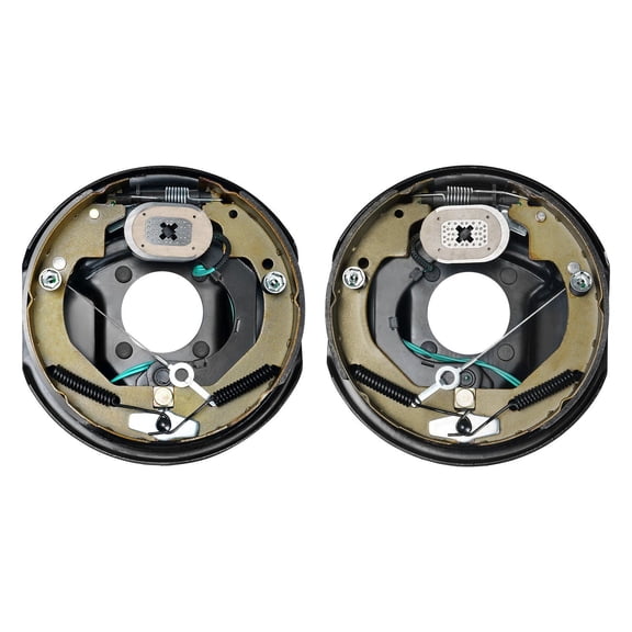 Electric Trailer Brake Assembly Kit 10x2.25 Inch Self Adjusting Electric Brakes for 3500 lbs Axle 4 Hole Mounting Backing Plates Replacement 1 Pair Left and Right