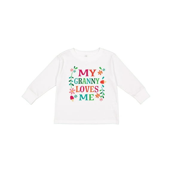 Inktastic Granny Loves Me Girls Girls Long Sleeve Toddler T-Shirt