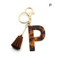 thumbnail image 2 of Porte-clés Lettre Imprimé Léopard Accessoires pour Femmes et Filles Initiale Dorée, 2 of 2