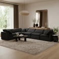 thumbnail image 2 of Meridian Furniture Indulge 193.5" Velvet L-Shaped Modular Sectional in Black, 2 of 10