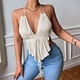 thumbnail image 4 of Camiseta Sin Mangas Para Mujer Tops Sin Mangas Blusa Casual Moda Causal Cuello en V Sólido Bandge Odeerbi ODB160414, 4 of 6
