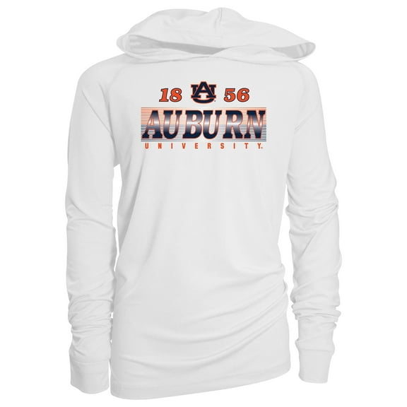Youth Garb White Auburn Tigers Marley Long Sleeve Raglan Hoodie Sunshirt