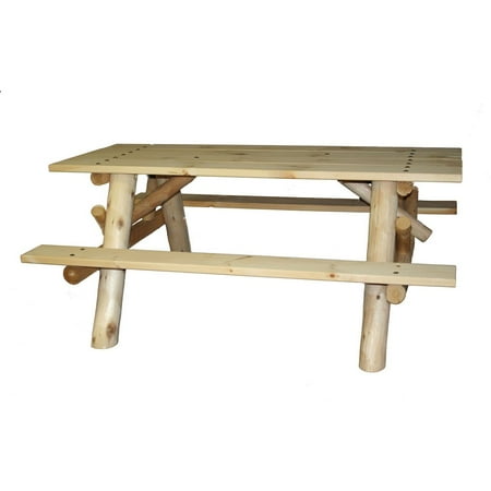 Lakeland Mills Weather-Resistant Wood Picnic Table with Attached Benches, White