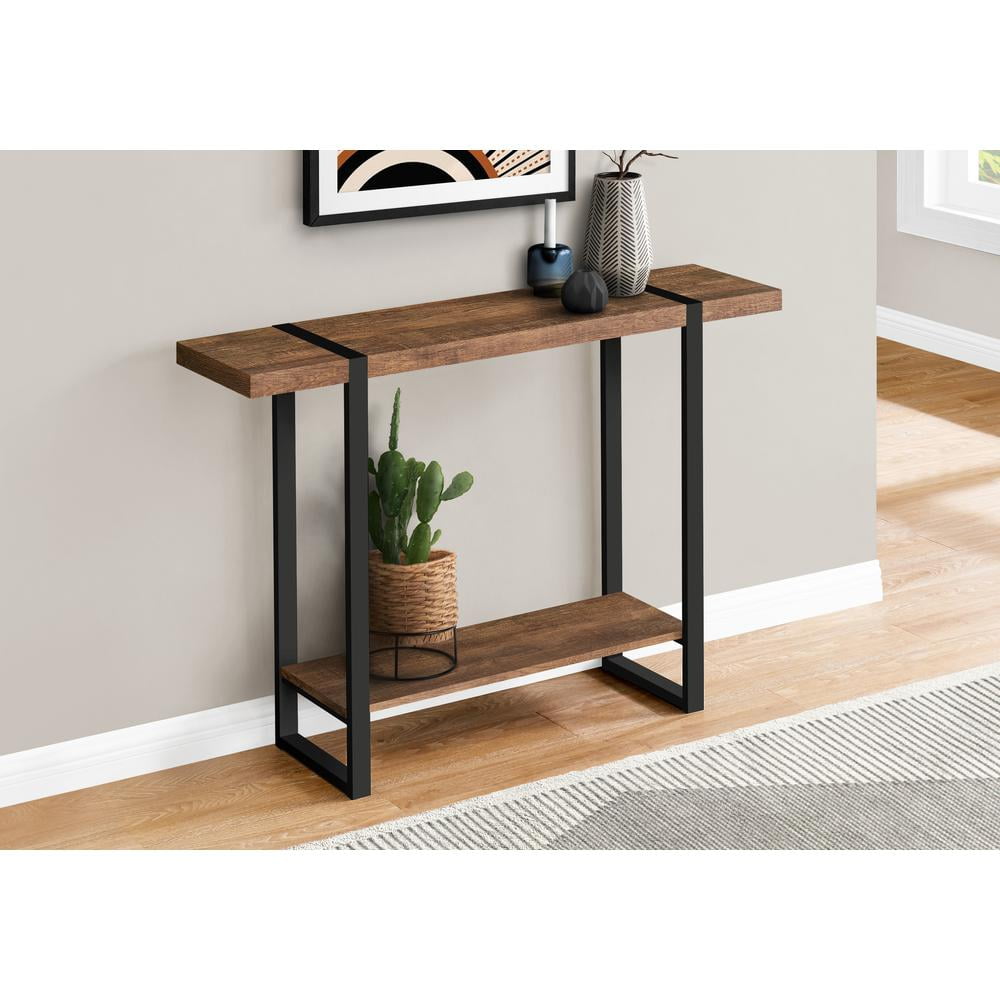 Accent Table Console Entryway Narrow Sofa Bedroom Metal Brown