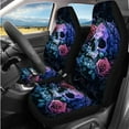 thumbnail image 2 of Uorisanigo Skull Rose Automotive Seat Cover Set 14 Pcs with Comfortable Elastic Car Headrest Cover Center Console Cover and Steering Wheel Cover Seat Belt Pads Keychain Universal Fit Car SUV, 2 of 6