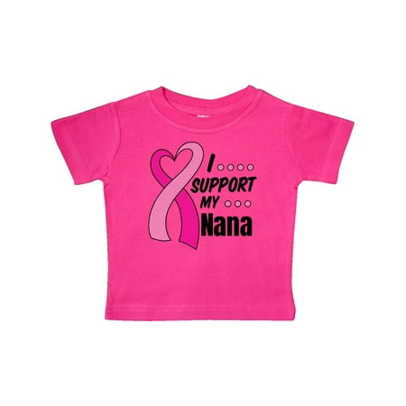 

Inktastic Breast Cancer Awareness I Support My Nana with Pink Ribbon Gift Baby Boy or Baby Girl T-Shirt