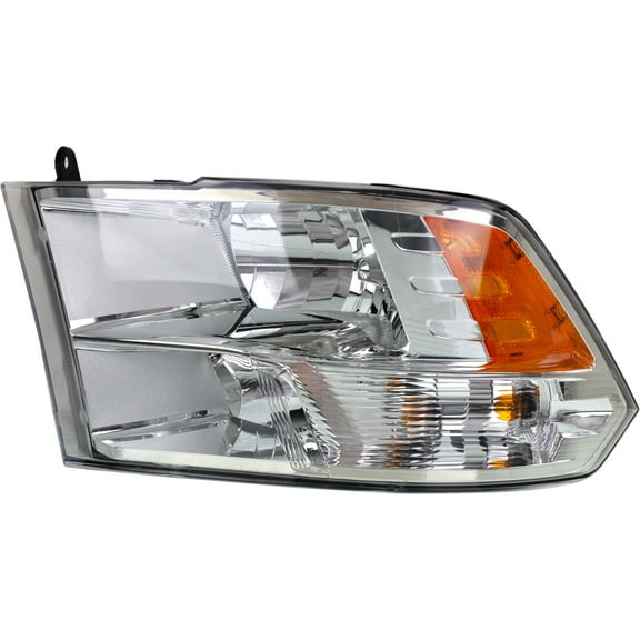 Headlight Compatible with DODGE RAM FULL SIZE P/U 13-18 LH Assembly Halogen Standard Type Chrome Interior All Cab Types