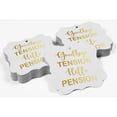 thumbnail image 4 of Inkdotpot Real Gold Foil Bracket Shape Paper Hang Tags Good Bye Tension Hello Pension Retirement Favor Tags Pack Of 50, 4 of 7