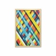 thumbnail image 1 of Colorful Wall Art with Frame, Vivid Colored Lines Stripes with Diagonal Elements Retro Layout with Modern Touch, Printed Fabric Poster for Bathroom Living Room, 23" x 35", Multicolor, by Ambesonne, 1 of 2