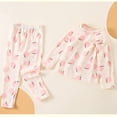 thumbnail image 4 of Ruyang Boys Girls Dinosaur Clothing Sets Cute Bunny Graphic 2 Piece Outfits Cotton Warm Long Sleeve Tops Elastic Pants, 4 of 5