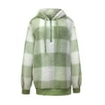 thumbnail image 3 of Womens Oversized Sherpa Pullover Hoodies 1/4 Zip Fuzzy Fleece Sweatshirt Plaid Fluffy Outerwear with Pockets, 3 of 5