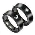 thumbnail image 2 of Stainless Steel Couple Rings Sun Moon Star Ring Fashion Accessories Geometric Design, 2 of 3