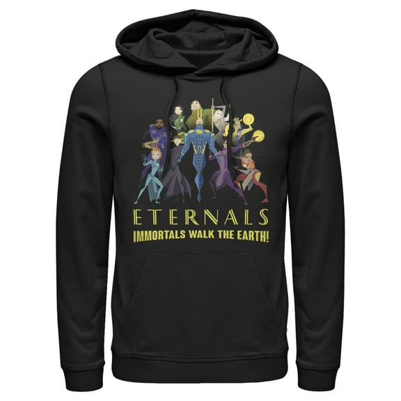 Men's Marvel Eternals Immortals Walk the Earth Pull Over Hoodie Black Medium