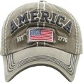 thumbnail image 2 of America USA Vintage Distressed Washed Adjustable Baseball Cap Dad Hat, 2 of 4